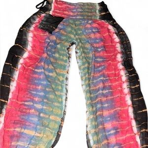 EARTHBOUND Blue and Pink Tie-Dye Pants